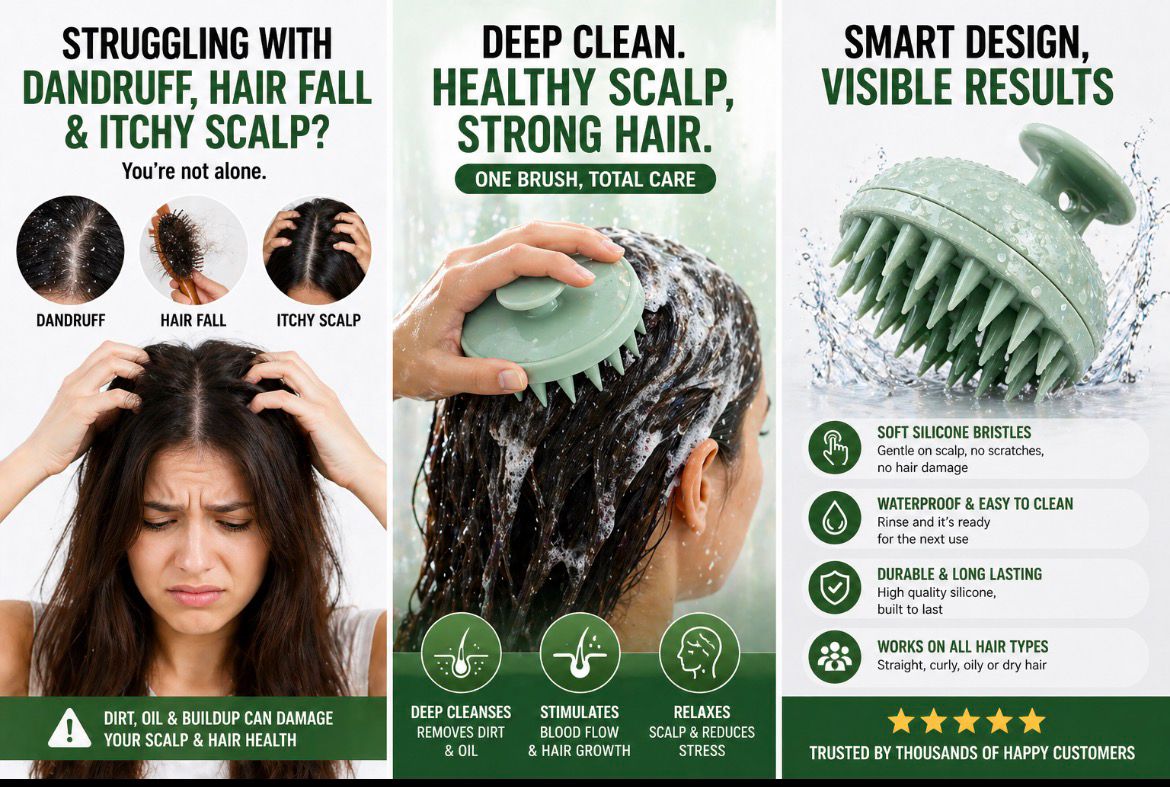 🔥 “Scalp Revive™ Brush – Instantly Removes Dandruff & Oil”