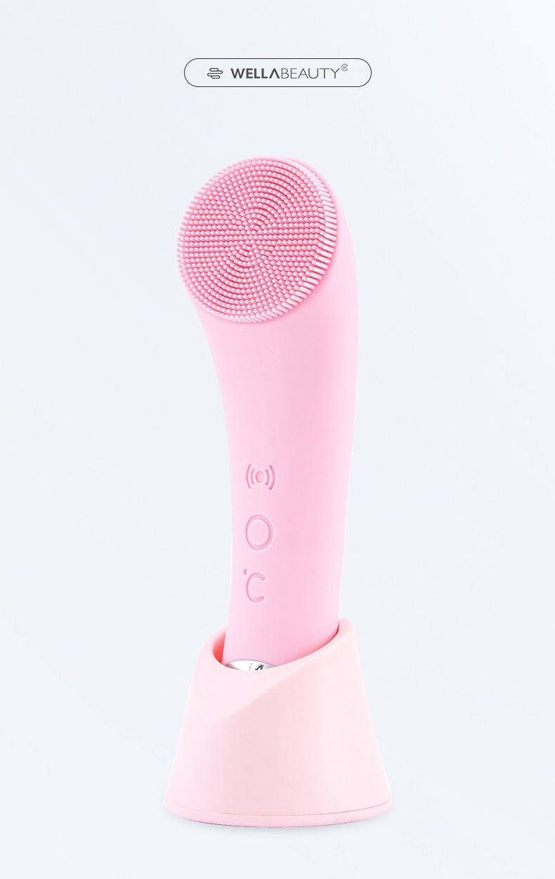 Silicone Facial Cleansing Brush – Electric Vibration Skin Exfoliator