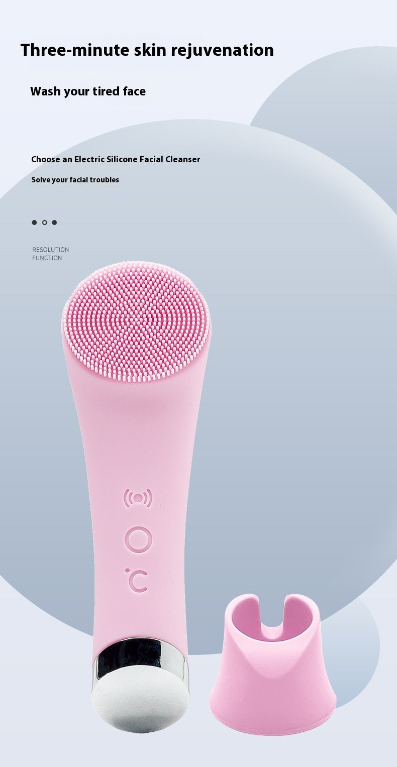Silicone Facial Cleansing Brush – Electric Vibration Skin Exfoliator