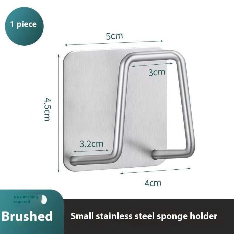 Stainless Steel Sponge Holder – Strong Adhesive Sink Organizer