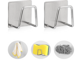 Stainless Steel Sponge Holder – Strong Adhesive Sink Organizer