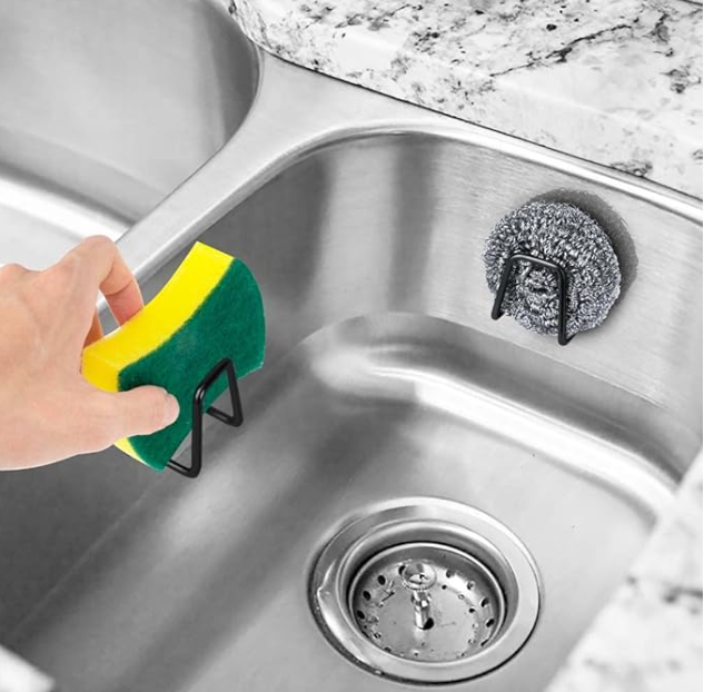 Stainless Steel Sponge Holder – Strong Adhesive Sink Organizer