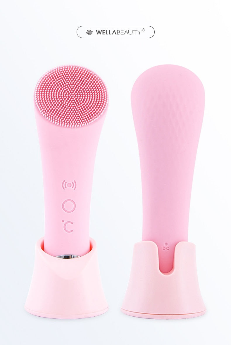 Silicone Facial Cleansing Brush – Electric Vibration Skin Exfoliator
