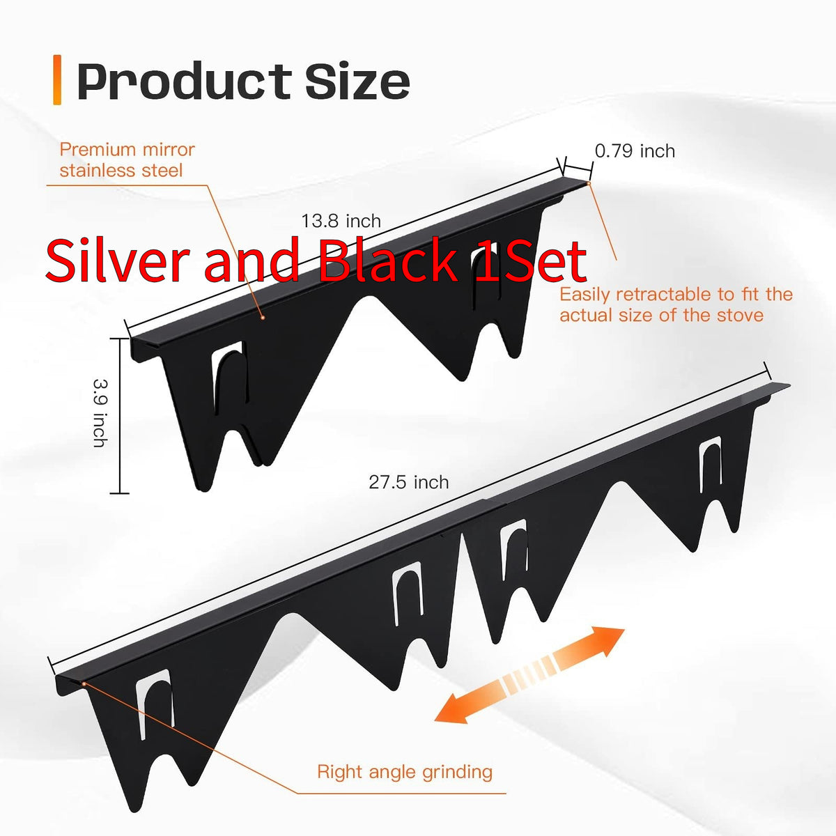 Stainless Steel Stove Gap Cover (Retractable & Easy Clean)
